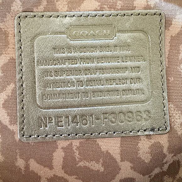 Coach Hadley Python Embossed Leather Suede Tote Bag F30963 No Strap - Picture 7 of 7